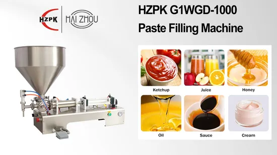 Hzpk Semi Automatic Plastic Bottle Paste Filling Machine in Stock