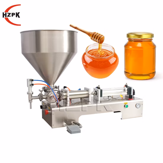 Hzpk Semi Automatic Plastic Bottle Paste Filling Machine in Stock